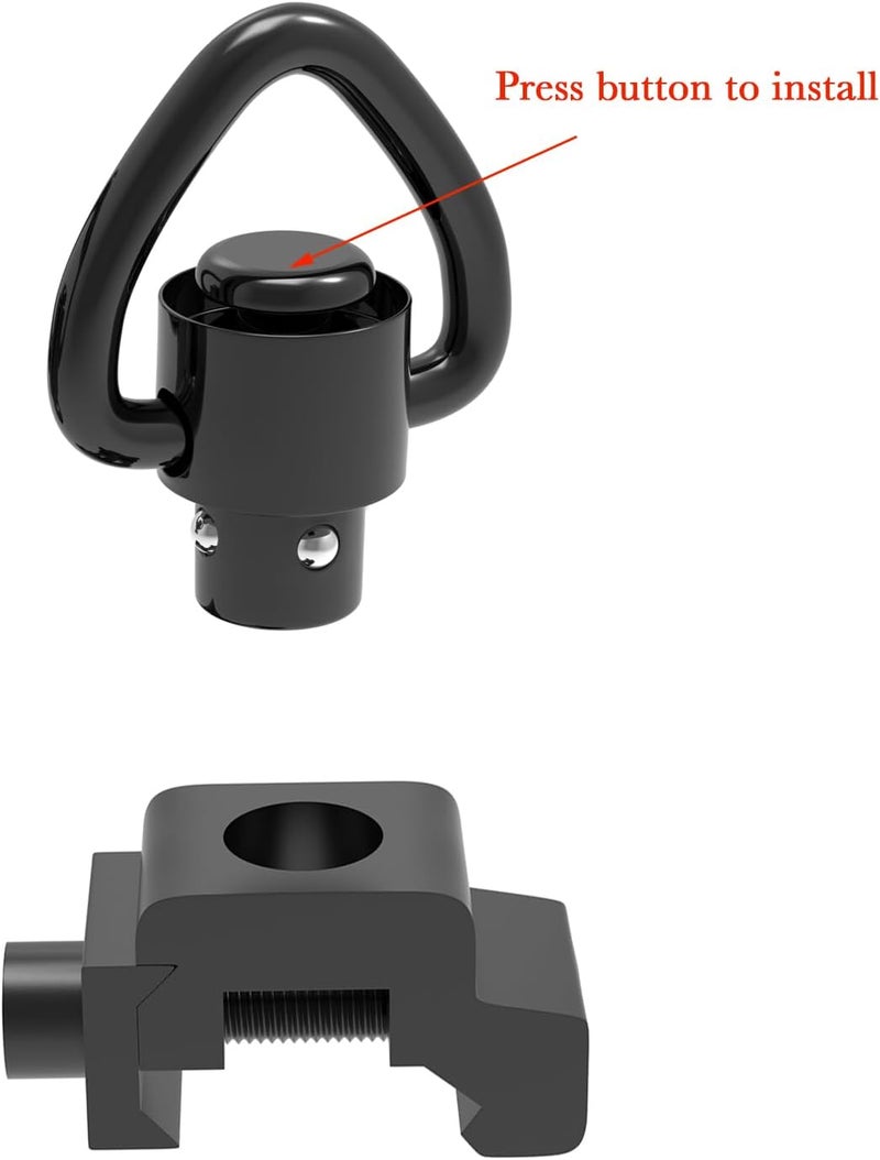 TPO QD Sling Swivel Mount 1" Heavy Duty D-Loop Picatinny Rail QD Sling Swivels Quick Detach/Release for Two Point Sling - Image 5